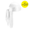 Silky Satin Durag Bandana Turban Headwrap - Long Tail Biker Headwear, One Size Fits Most