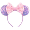 Disney Sequined Mouse Ear Headband with Rainbow Bow, Festival Party Hairband for Women & Girls