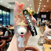 Snoopy Silicone Doll Keychain for Bags & Phones - Cartoon Lobster Clasp Bag Charm, Car & Couple Keyring, Christmas Gift