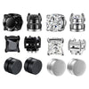 3-Pack Magnetic Clip-On Earrings for Men & Women - Round Zircon Crystal Non-Piercing Studs, Punk Hiphop Stainless Steel