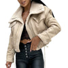 Women's Faux Leather Biker Jacket with Faux Fur Collar – Vintage Moto Coat, Warm Winter Outerwear