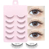 5 Pairs Manga Wispy Strip Lashes Soft Natural Long False Eyelashes for Anime Makeup