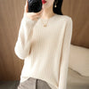 Women Striped Knit O-Neck Pullover Sweater Loose Long Sleeve Autumn Winter Casual Korean Fashion