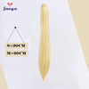 Snoya Clip-In Long Straight Ponytail Extension 60 cm / 30 cm (23.6 in / 11.8 in) Heat-Resistant Synthetic Claw Clip for Cosplay, Red, Purple, Pink, Blue