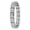 Women's Italian Charm Bracelet 9mm (0.35 in) Stainless Steel Link Bangle with Hidden Safety Clasp