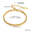 Non-Tarnish Stainless Steel Herringbone Chain Bracelet Thin Stackable Gold Plated for Women