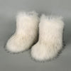 Women's Faux Fur Mid-Calf Snow Boots - Fluffy Plush Winter Warm Flat Outdoor Fashion Boots
