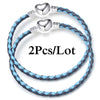 2-Pack Leather Chain Charm Bracelets with Beads – Handmade Couples Pulsera Jewelry (Unisex)
