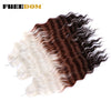 Synthetic Braiding Hair Extensions 24 in (60 cm) Loose Deep Wave Ombre Brown Rainbow Twist Crochet 3-Pack