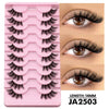2-Pack Half Strip Lashes – Natural Fluffy Cat-Eye Soft Wispy Faux Mink Winged Elongated Eyelashes