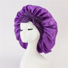 Women's Satin-Feel Polyester Sleep Bonnet with Adjustable Tie, Elastic Shower Hair Cover — One Size Fits Most