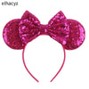 Disney Minnie Sequin Ear Headband with Polka Dot Bow, Girls & Women Party Hairband, Kids DIY Hair Accessory