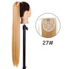 34-Inch (86 cm) Clip-In Synthetic Ponytail Hair Extension — Blonde Wrap-Around Long Straight Hairpiece