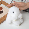 Fluffy Real Rabbit Fur Bunny Pom Pom Keychain 15 cm (5.9 in) for Bag & Car