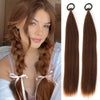 Heat-Resistant Synthetic Braidable Ponytail Extension - Straight Clip-In Hairpiece, Natural Look