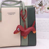 Dachshund PU Leather Dog Keychain Puppy Pendant Keyring Bag Charm for Women Valentine Gift