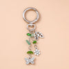 Enamel Flower & Butterfly Heart Keychain – Cute Love Key Ring Handbag Charm Pendant for Women & Girls