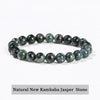 Natural Stone Beaded Bracelet 6/8/10mm — Obsidian Fluorite Quartz Jasper Stretch Yoga Bracelet for Women & Men