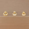 3-Pack 14K Gold-Plated Stainless Steel Crown Stud Earrings for Women with Crystal Zircon — Horse Eye Design