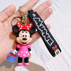 Cartoon Couple Flower PVC Keychain Set, 6-Pack Cute Floral Bag Charms for Women Gift