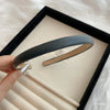 Korean Minimalist PU Leather Headband - Thin Solid Color Hair Hoop for Women