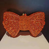 Rhinestone Bow Evening Clutch Minaudiere - Sparkling Bridal Wedding Bag 18 cm (7.1 in) with Chain