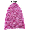 Women's Mesh Crochet Hair Net Snood Solid Color Sleeping Cap Turban - Small, Large