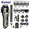 Kemei Rechargeable Cordless Hair Clipper, Professional Men's Trimmer with Limit Combs, 3-Hour Run Time