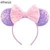 Disney Minnie Sequin Ear Headband with Polka Dot Bow, Girls & Women Party Hairband, Kids DIY Hair Accessory
