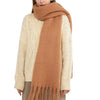 Luxury Cashmere-Blend Winter Scarf for Women – Thick Warm Shawl with Tassels, Soft Fluffy Solid & Plaid