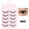 5 Pairs Manga Wispy Strip Lashes Soft Natural Long False Eyelashes for Anime Makeup