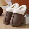 Women's Plush Fur-Lined Winter Slippers - Thick Non-Slip EVA Sole, Faux Suede Indoor House Shoes
