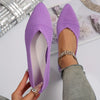 Women's Pointed Toe Knitted Slip-On Flats – Breathable Ballet Loafers