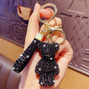 Rhinestone Tassel Bear Keychain – Cute Crystal Bear Bag & Car Key Ring, Couple Gift