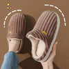 Faux Fur Plush Slippers for Women & Men — Warm Fuzzy Indoor Winter House Slippers with Soft Rubber Sole