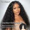 30-Inch (76 cm) Deep Wave V-Part Wig – 100% Brazilian Virgin Remy Human Hair, Glueless U-Shape, Natural Black