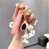 Snoopy Silicone Doll Keychain for Bags & Phones - Cartoon Lobster Clasp Bag Charm, Car & Couple Keyring, Christmas Gift