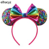 Disney Sequined Mouse Ear Headband with Rainbow Bow, Festival Party Hairband for Women & Girls
