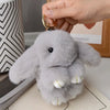 15 cm (5.9 in) Rabbit Fur Pom Pom Keychain – Cute Bag Charm & Car Pendant for Women Gifts