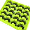 10 Pairs 3D Faux Mink 25mm Wispy Fluffy Volume Strip False Eyelashes Dramatic Cat Eye