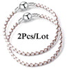 2-Pack Leather Chain Charm Bracelets with Beads – Handmade Couples Pulsera Jewelry (Unisex)