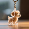 Dog Hair Storage Keychain Pendant Cute Resin Dog Fur Keeper Bag Charm for Car Keys, Couples & Gifts