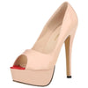Women Platform Peep Toe Pumps 14cm (5.5 in) Thin Stiletto Patent Leather Party & Wedding Heels