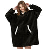 Oversized Sherpa Fleece Hoodie Blanket with Sleeves – Giant TV Pullover Robe with Hood & Pockets