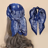 Paisley Print Silk-Feel Satin 70 x 70 cm (27.6 in) Square Scarf Bandana Hijab Headband Neck Scarf for Women