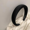 Retro Satin Padded Headband for Women – French Elegant Solid Color Hairband, Korean Style
