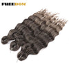 Synthetic Braiding Hair Extensions 24 in (60 cm) Loose Deep Wave Ombre Brown Rainbow Twist Crochet 3-Pack