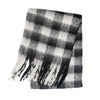 Women's Winter Thick Plaid Pashmina Scarf - Soft Polyester Shawl Wrap, 175+ cm (69+ in) Fuzzy Tassel