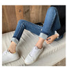 Women's High-Waist Fleece-Lined Skinny Jeans, Warm Stretch Velvet Denim Pencil Pants