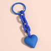 Handmade Heart Resin Keychain with Acrylic Link Chain Handbag Pendant for Women and Girls Gift